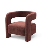 Fauteuil GABY velours texturé bordeaux
