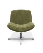 Fauteuil VIVY pivotant velours côtelé kaki