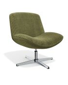 Fauteuil VIVY pivotant velours côtelé kaki