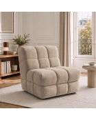 Fauteuil SEVENTY tissu tramé toucher doux taupe