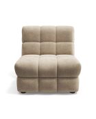Fauteuil SEVENTY tissu tramé toucher doux taupe