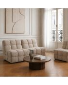 Fauteuil SEVENTY tissu tramé toucher doux taupe