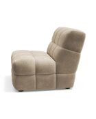 Fauteuil SEVENTY tissu tramé toucher doux taupe