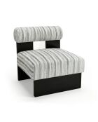 Fauteuil IRO tissu texturé à motifs gris bleu