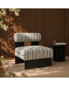 Fauteuil IRO tissu texturé à motifs gris bleu