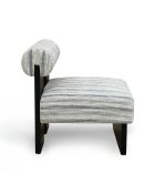 Fauteuil IRO tissu texturé à motifs gris bleu