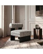 Fauteuil IRO tissu texturé à motifs gris bleu