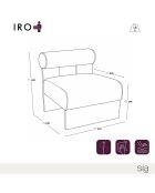 Fauteuil IRO tissu texturé à motifs gris bleu