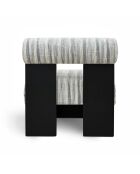 Fauteuil IRO tissu texturé à motifs gris bleu