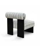 Fauteuil IRO tissu texturé à motifs gris bleu
