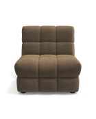 Fauteuil SEVENTY tissu tramé toucher doux marron glacé