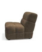 Fauteuil SEVENTY tissu tramé toucher doux marron glacé