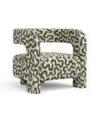 Fauteuil GABY tissu tramé à motifs kaki