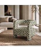Fauteuil GABY tissu tramé à motifs kaki
