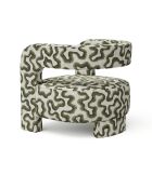 Fauteuil GABY tissu tramé à motifs kaki
