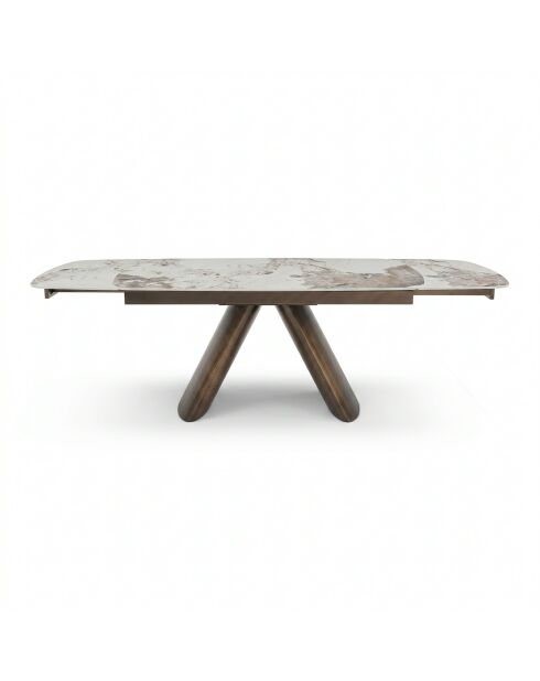 Table à manger extensible MYO Pandora et pieds bronze - 160/240cm