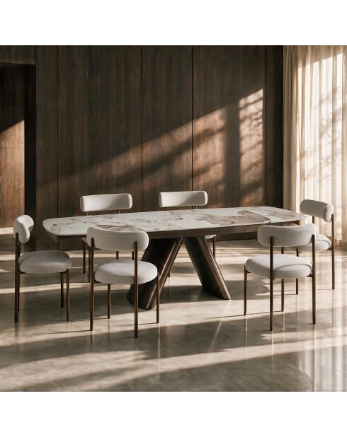 Table à manger extensible MYO Pandora et pieds bronze - 160/240cm