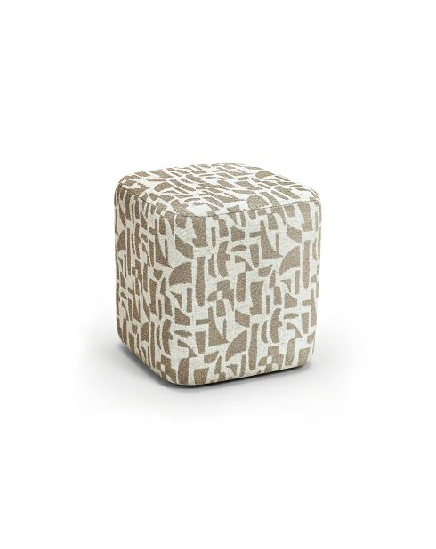 Pouf ARO tissu bouclé à motifs beige