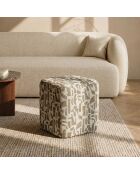 Pouf ARO tissu bouclé à motifs beige