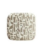 Pouf ARO tissu bouclé à motifs beige