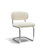 Set de 2 sillas LISE de tela boucle color crema
