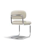 Set de 2 sillas LISE de tela boucle color crema
