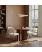 Set de 2 sillas LISE de tela boucle color crema