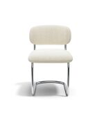 Set de 2 sillas LISE de tela boucle color crema