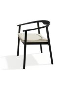Lot de 2 chaises LORO velours chenillé crème et pieds noirs - 61x54x73cm