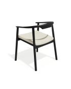 Lot de 2 chaises LORO velours chenillé crème et pieds noirs - 61x54x73cm