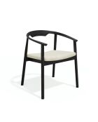 Lot de 2 chaises LORO velours chenillé crème et pieds noirs - 61x54x73cm