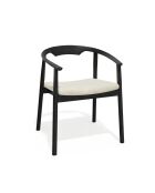 Lot de 2 chaises LORO velours chenillé crème et pieds noirs - 61x54x73cm