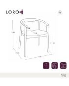 Lot de 2 chaises LORO velours chenillé crème et pieds noirs - 61x54x73cm