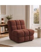 Fauteuil SEVENTY tissu tramé toucher doux bordeaux