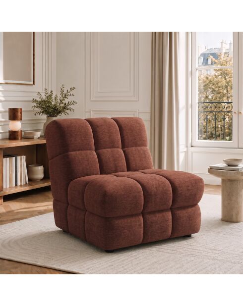 Fauteuil SEVENTY tissu tramé toucher doux bordeaux