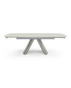 Table à manger extensible MYO Travertin et pieds acier - 160/240cm