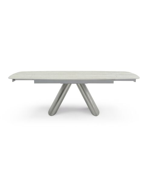 Table à manger extensible MYO Travertin et pieds acier - 160/240cm