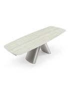 Table à manger extensible MYO Travertin et pieds acier - 160/240cm