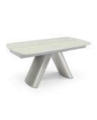 Table à manger extensible MYO Travertin et pieds acier - 160/240cm