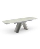 Table à manger extensible MYO Travertin et pieds acier - 160/240cm
