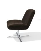Fauteuil VIVY pivotant velours côtelé brun expresso