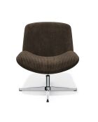 Fauteuil VIVY pivotant velours côtelé brun expresso