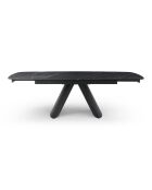 Table à manger extensible MYO Céramique noire et pieds noirs - 160/240cm