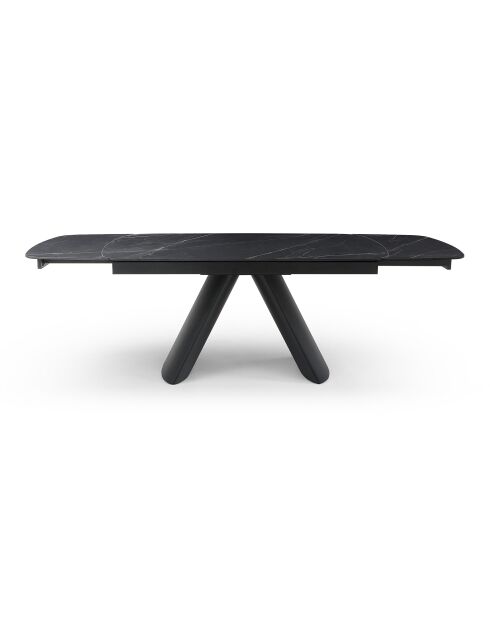 Table à manger extensible MYO Céramique noire et pieds noirs - 160/240cm