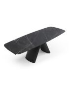Table à manger extensible MYO Céramique noire et pieds noirs - 160/240cm