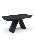 Table à manger extensible MYO Céramique noire et pieds noirs - 160/240cm