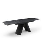 Table à manger extensible MYO Céramique noire et pieds noirs - 160/240cm