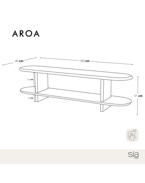 Meuble TV AROA Noyer - 180cm