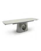 Table à manger extensible HALO Travertin et pieds en acier brossé - 180/260cm