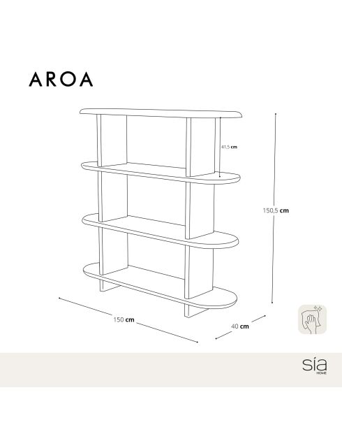 Étagère AROA frêne noir - 150cm